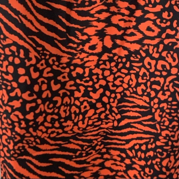 Orange Black Animal Print Silky Tank Top Women’s Size XS - Picture 13 of 16